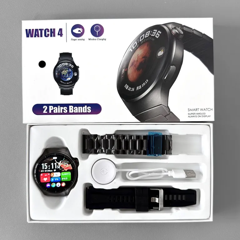 ساعت هوشمند Huaqiangbei Watch4 Pro با صفحه گرد، پشتیبانی از Alipay، NFC، تماس بلوتوثی و چندکاره ورزشی