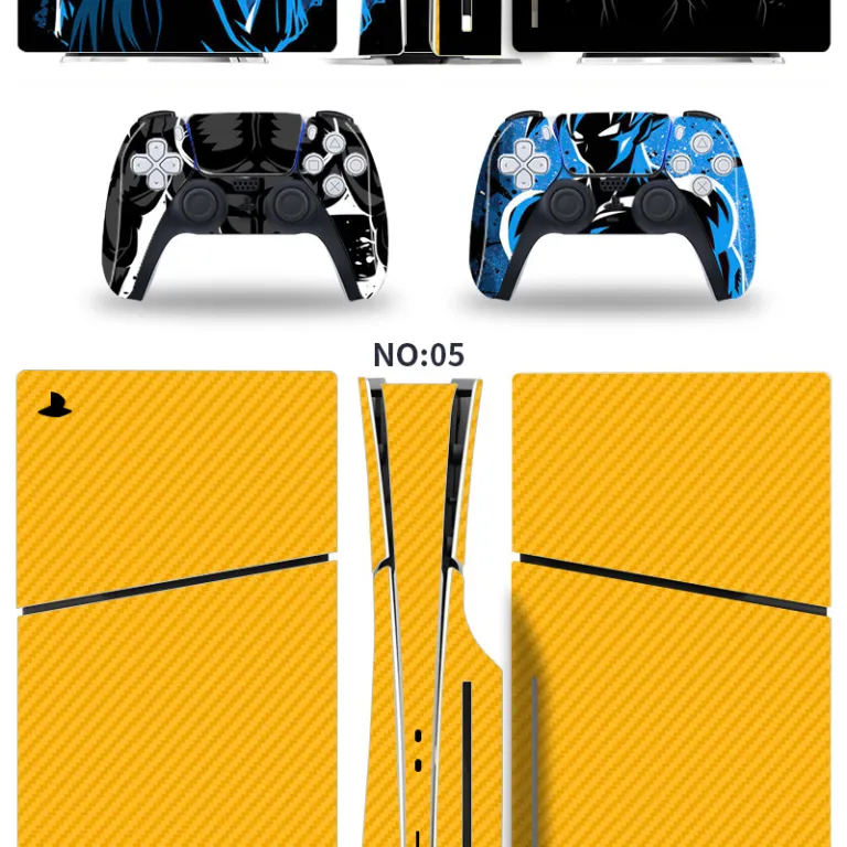 PS5 برچسب محافظ رنگی برای کنسول اسلیم، استیکر اسکین مخصوص مدل دیجیتال و دیسک‌خور با طرح کارتونی