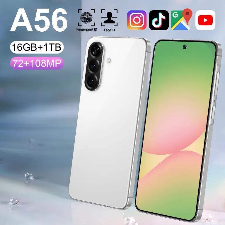گوشی هوشمند اندروید A56 16+1T 7.3 اینچ صفحه‌نمایش بزرگ، تولیدکننده اصلی TK/Temu، قابل ارسال مستقیم