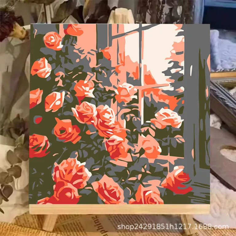 نقاشی رنگ‌روغن دیجیتال گل DIY رنگ‌آمیزی نقاشی دستی کودکانه نقاشی دستی پر کردن منظره لاله نقاشی رنگ‌روغن دیجیتال عمده
