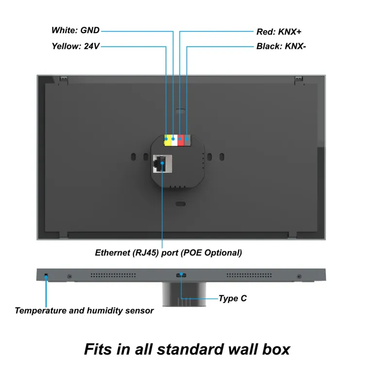 صفحه لمسی هوشمند KNX 10 اینچی با پشتیبانی از چندین سناریو و چندین دستگاه و تغذیه POE برای اتصال خانه هوشمند