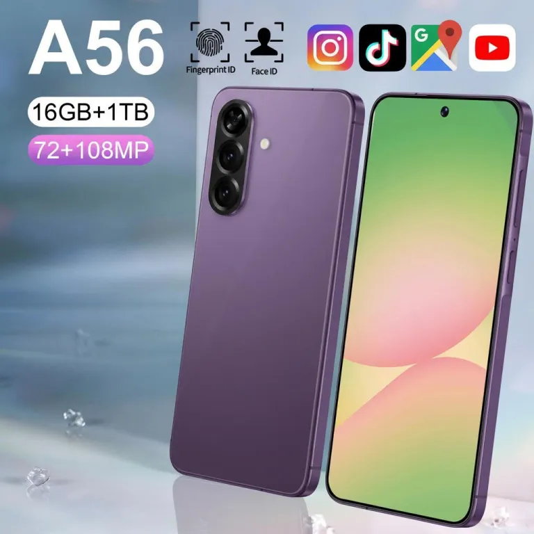 گوشی هوشمند اندروید A56 16+1T 7.3 اینچ صفحه‌نمایش بزرگ، تولیدکننده اصلی TK/Temu، قابل ارسال مستقیم