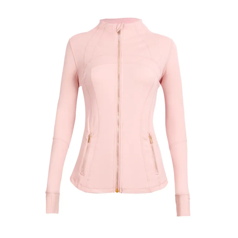 ژاکت یقه‌ایستاده LULU اورجینال Define با زیپ طلایی، لباس یوگا و بدنسازی آستین‌بلند