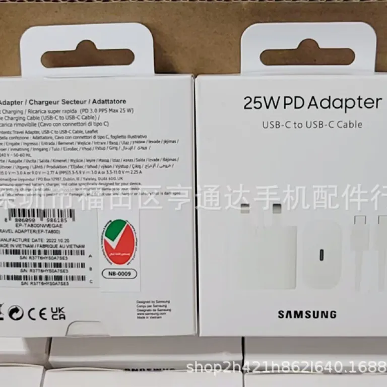 شارژر اورجینال سامسونگ 25W note20/S22+/S21U PD 25w با شارژ فوق سریع و کابل