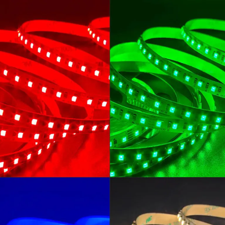 نوار LED چهارکاره RGBW 24v کم‌ولتاژ 120 مهره در متر، مناسب دکوراسیون بار و KTV، نوار 3535