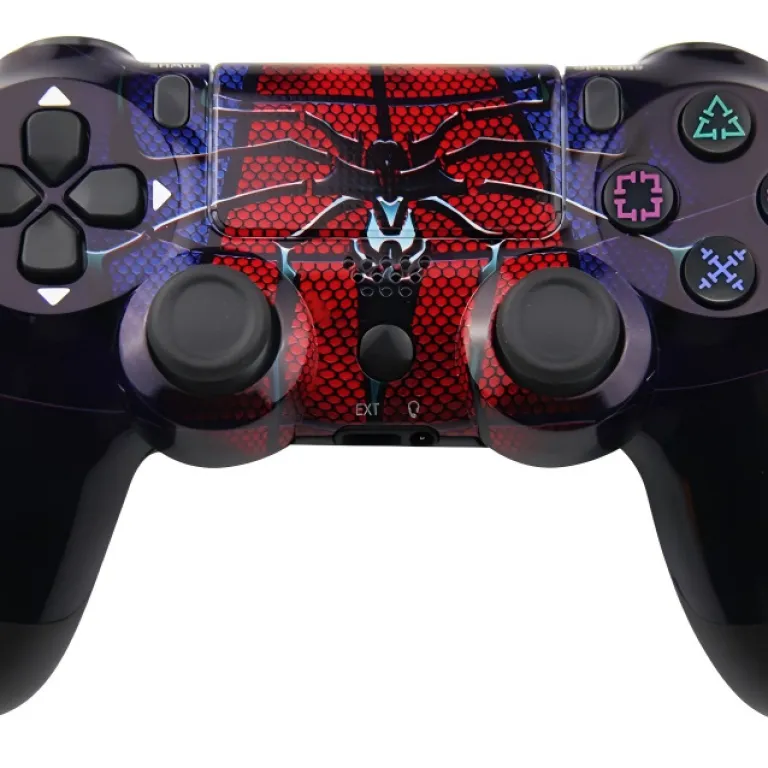 دسته بازی بی‌سیم بلوتوثی ps4 با دو موتور لرزشی، ژیروسکوپ شش‌محوره و لرزش کامل ps4