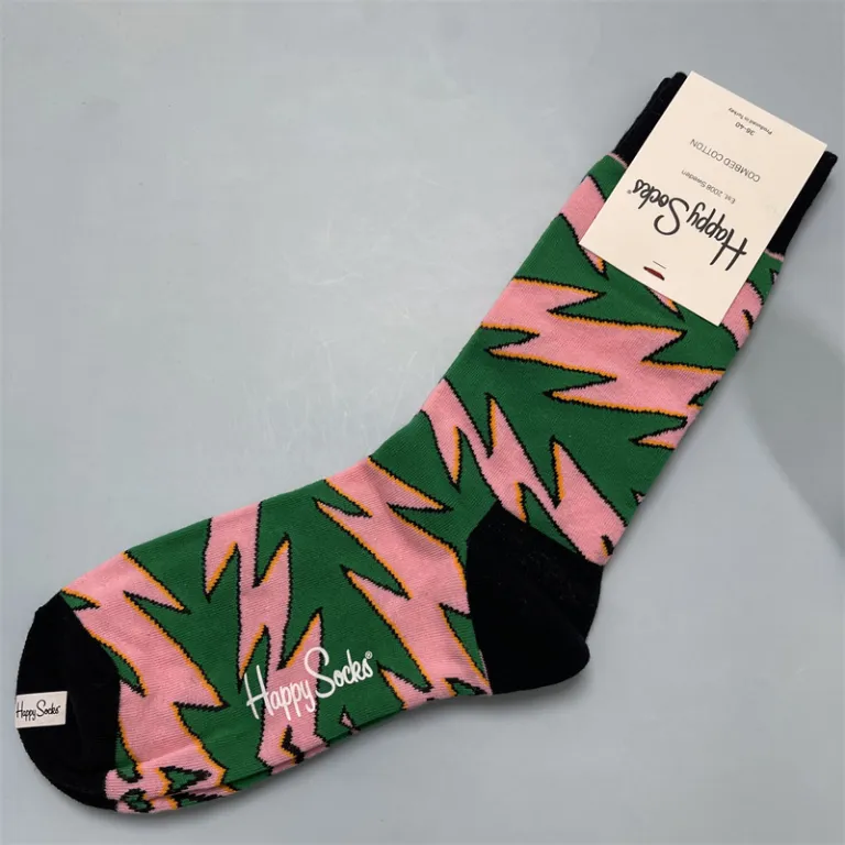 جوراب زنانه رنگارنگ HappySocks طرح کارتونی بامزه مدل اینستاگرامی نیمه‌ساقه بیرونی خیابانی