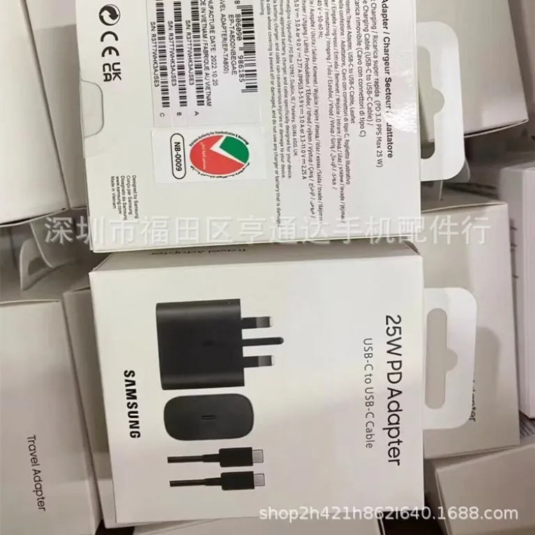 شارژر اورجینال سامسونگ 25W note20/S22+/S21U PD 25w با شارژ فوق سریع و کابل