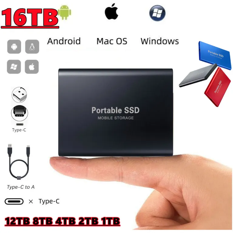26 هارد SSD قابل حمل برون‌مرزی 16TB8TB4TB2TB1T هارد SSD فوق‌باریک پرسرعت با ظرفیت بالا