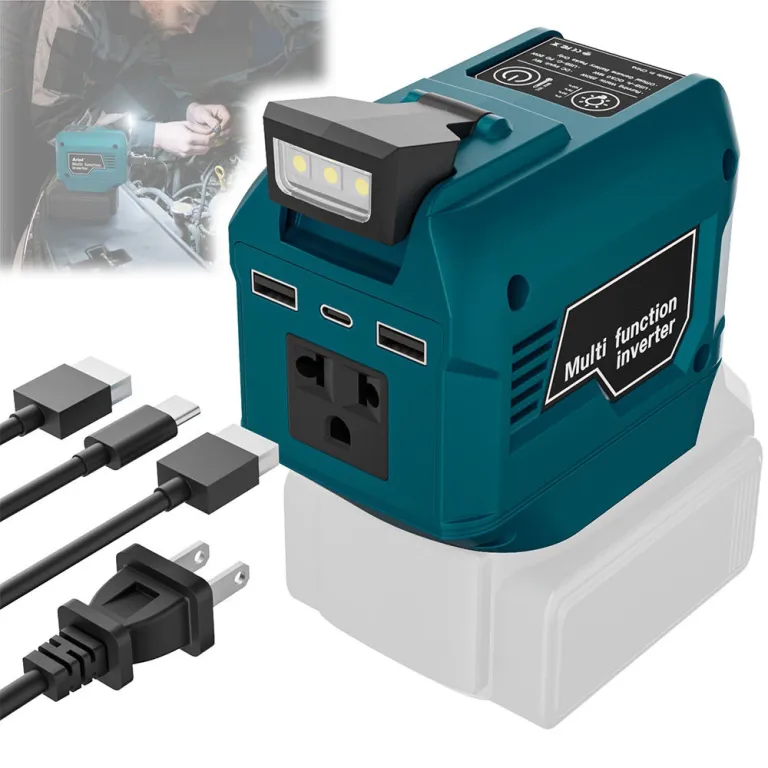 اینورتر باتری لیتیومی مناسب ماکیتا دیوالت میلواکی 250W تبدیل 18V20V به 110V استاندارد آمریکایی PD20WQC3.0