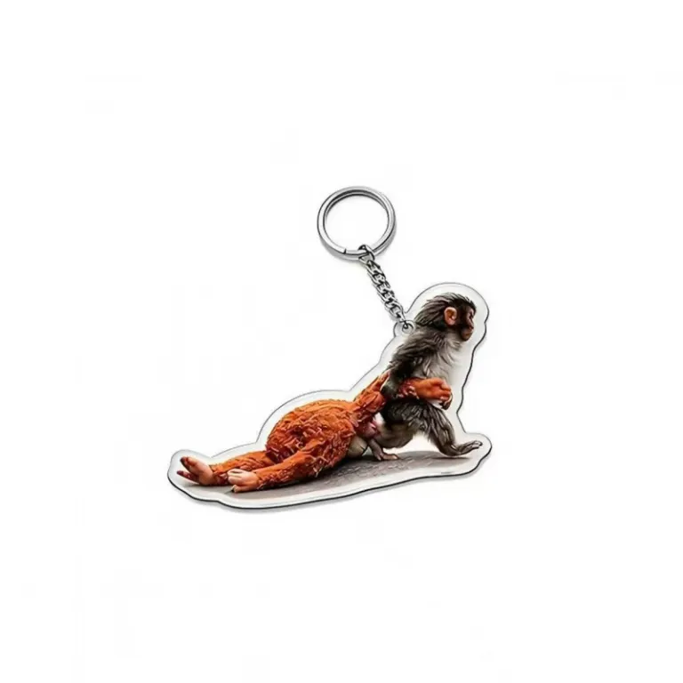 آویز اکریلیک تخت Protect Punch The Monkey طرح اورانگوتان قرمز، محصول جدید صادراتی 2D