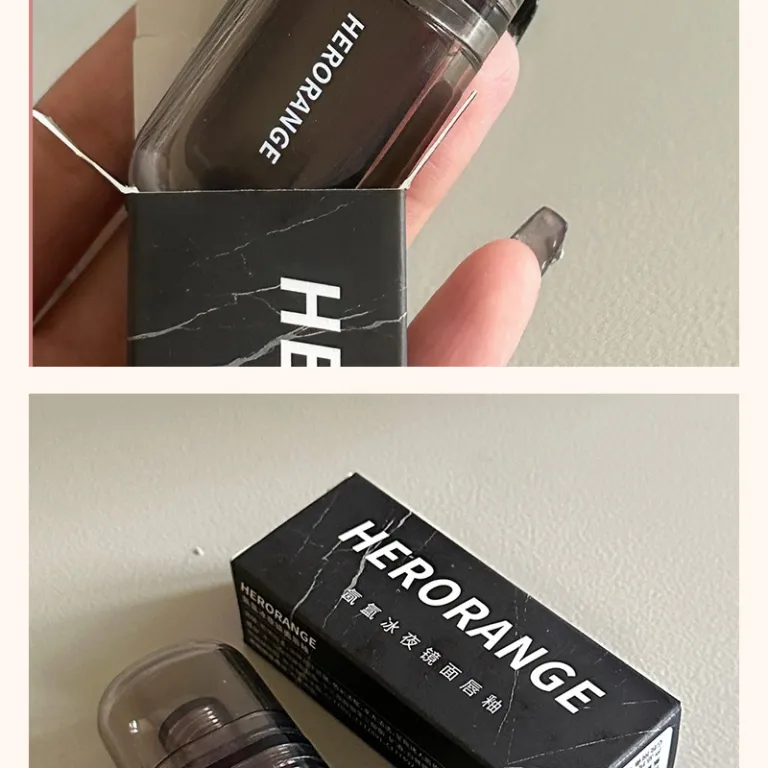 HERORANGE رژ لب مایع آینهای شب یخی مهآلود، ماندگار و ضد ریزش، جلوه طبیعی پوست، روشنکننده، براق شیشهای
