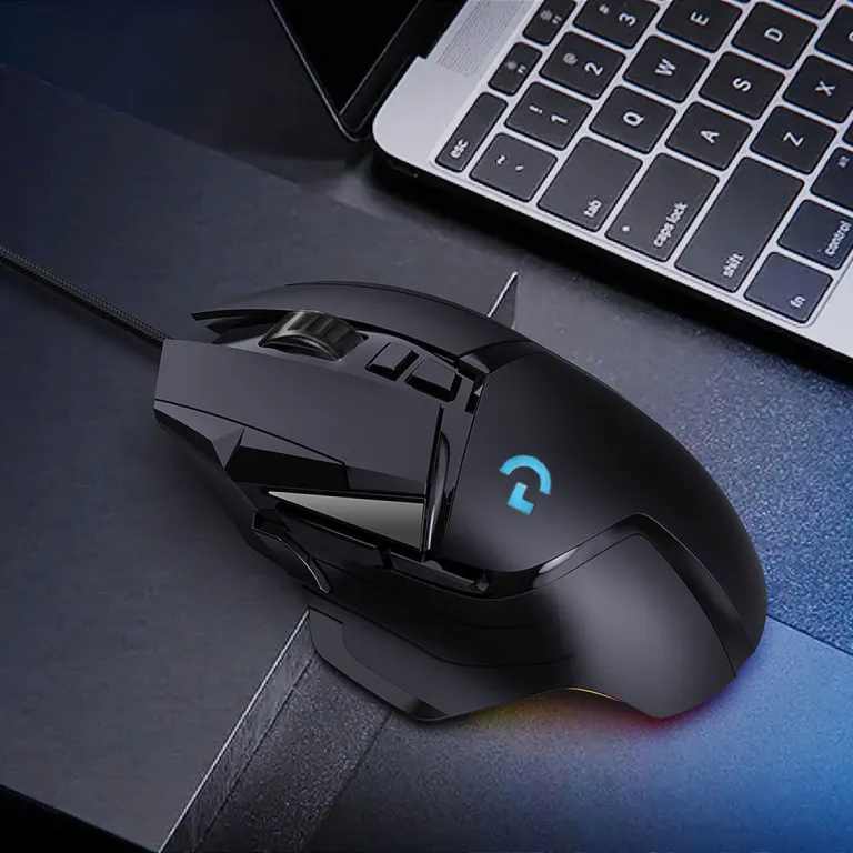 ماوس گیمینگ مکانیکی باسیم G502 با نور RGB و ماکرو مخصوص بازی‌های LOL و PUBG مناسب کافی‌نت