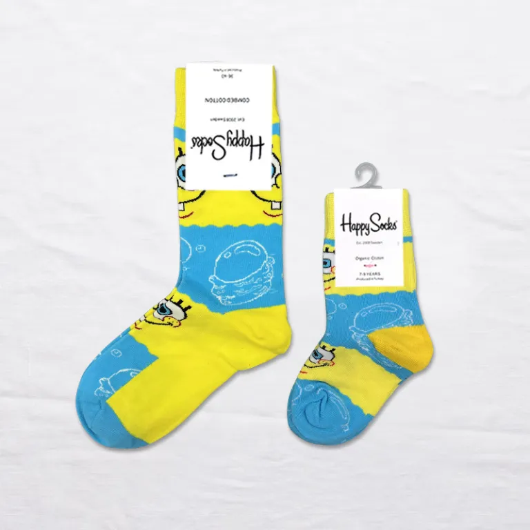 جوراب بچگانه HappySocks طرح کارتونی ساق متوسط مدل هایپی مناسب دختر و پسر برای استفاده بیرون از منزل طرح بامزه عمده و خانوادگی