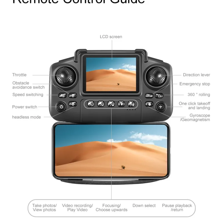 پهپاد چهار ملخه اسباب‌بازی کودکان با صفحه‌نمایش اختصاصی و دوربین هوایی، مدل جدید drone برون‌مرزی e88