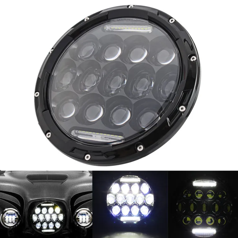 چراغ جلو LED موتورسیکلت 75W7 اینچ گرد مناسب آفرود جیپ رانگلر و هارلی