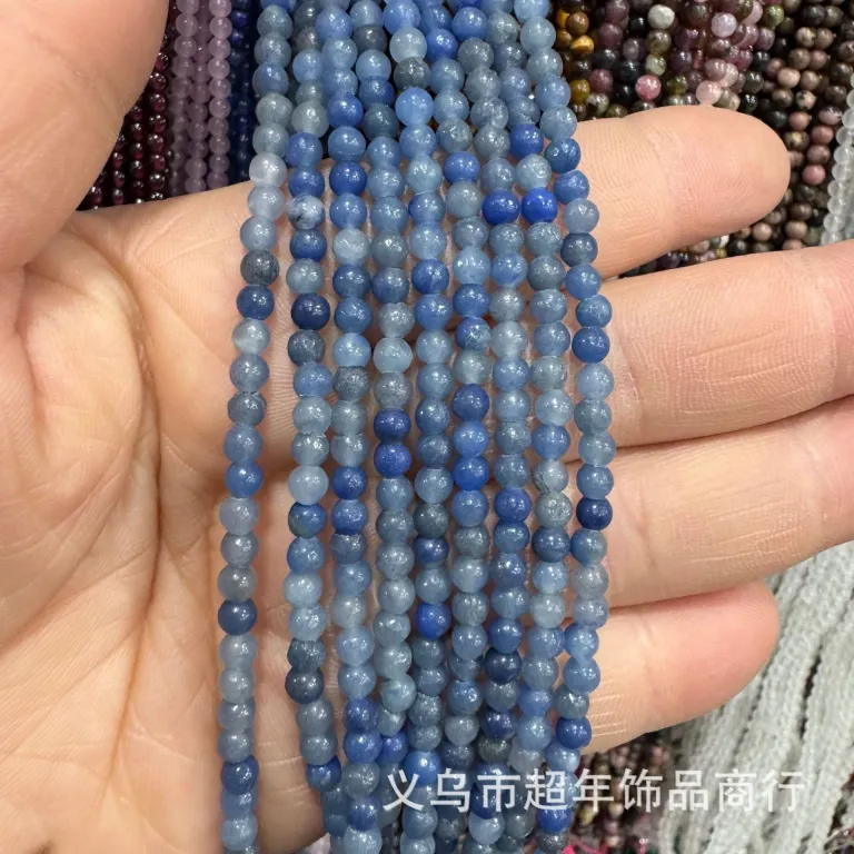 2mm3mm4mm مهره‌های گرد کوچک سنگ طبیعی، لوازم جانبی زیورآلات، آمیتیست، آونتورین سبز، تورمالین، مهره‌های DIY عمده