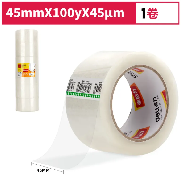 چسب نواری دلی عمده 100m انبار تجارت الکترونیک بسته‌بندی ارسال سریع بستن درب بسیار شفاف 45mm چسب نواری پهن سایز بزرگ 60mm