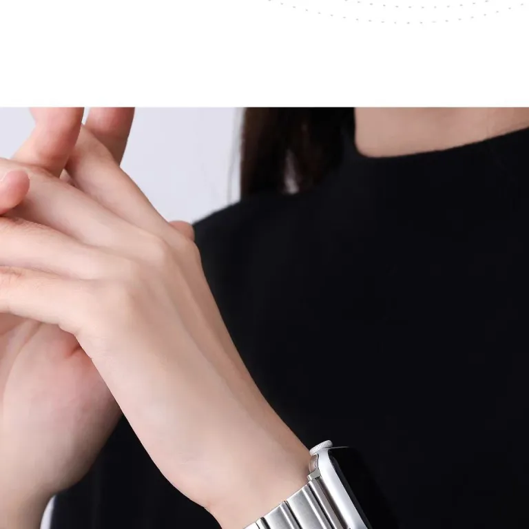بند مناسب اپل واچ S10 بند iWatchS9 استیل ضدزنگ زنانه طرح کمر باریک s11 حس لوکس ورزشی تابستانی