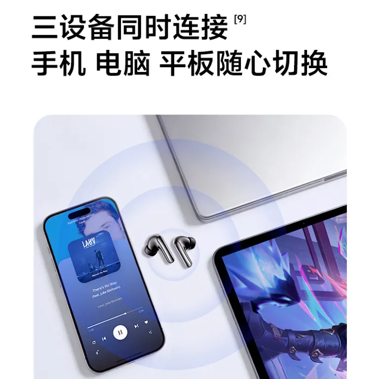 QCY N20 هدفون بلوتوث بی‌سیم داخل گوشی با نویز کنسلینگ فعال - 50dB تطبیقی، میکروفون 6 با حذف نویز و عمر باتری طولانی