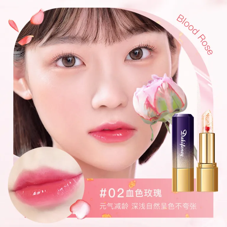 رژ لب تغییر رنگ ژله‌ای گلبرگ دیجیفولون مرطوب‌کننده ترمیم‌کننده لب‌های ترک‌خورده بدون رنگ پریدگی و بدون انتقال