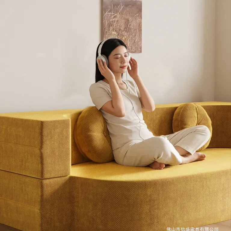 مبل فشرده برای پذیرایی کوچک، مبل پارچه‌ای راحتی خانگی، مبل دو نفره تخت‌شو