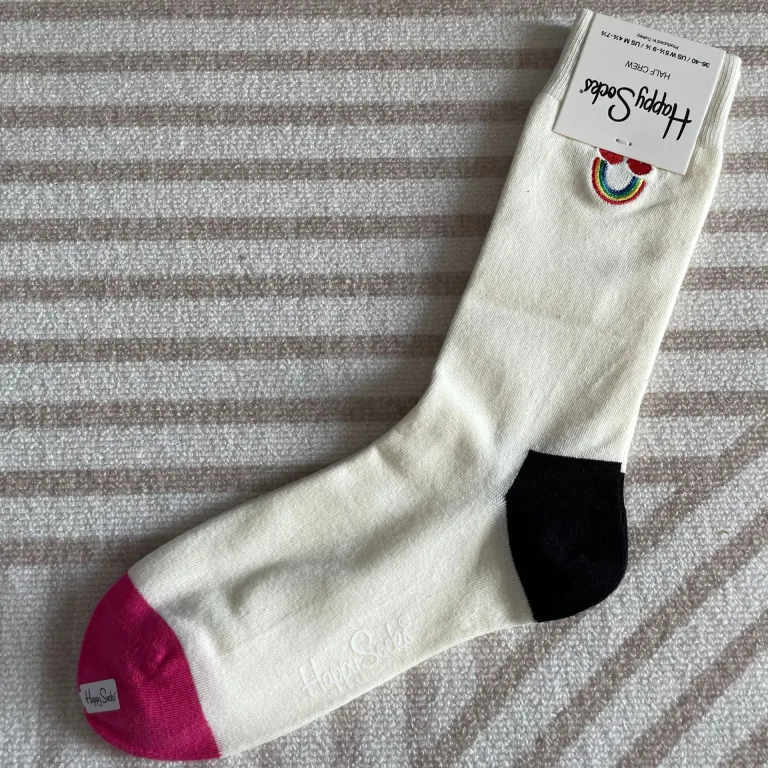 جوراب زنانه رنگارنگ HappySocks طرح کارتونی بامزه مدل اینستاگرامی نیمه‌ساقه بیرونی خیابانی