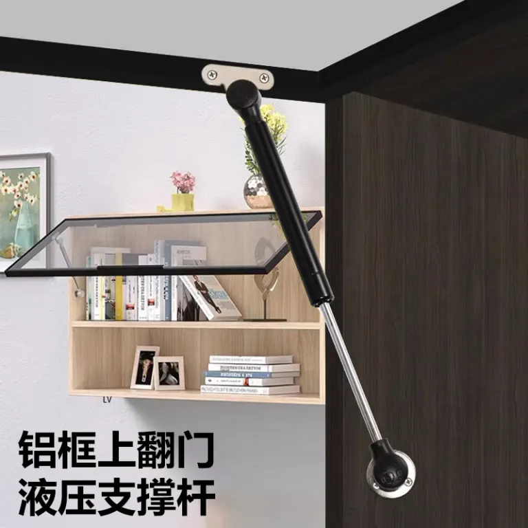 جک آرام‌بند درب کابینت شیشه‌ای، میله پنوماتیک بالابر درب، ضربه‌گیر هیدرولیک کوتاه، توقف در هر موقعیت، تولید کارخانه