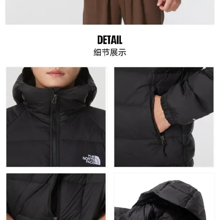 The North Face کاپشن مردانه زمستانی کلاه‌دار راحتی گرم یک سایز بزرگتر
