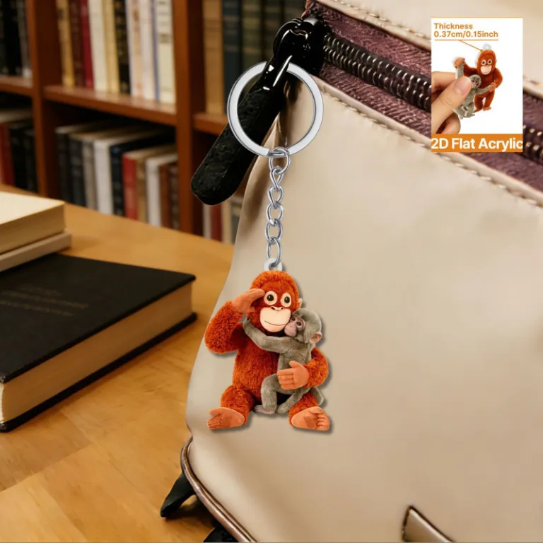 آویز اکریلیک تخت Protect Punch The Monkey طرح اورانگوتان قرمز، محصول جدید صادراتی 2D