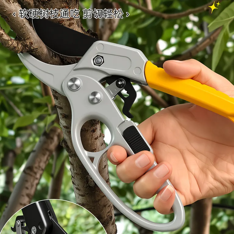 قیچی هرس محافظ دست و کم‌نیرو با طراحی قطعه‌قطعه، ابزار باغبانی برای برش شاخه، قیچی هرس باغ، قیچی پرشی، قیچی درختان میوه