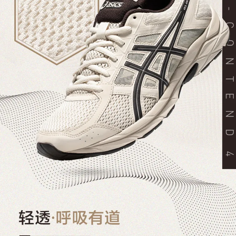 کفش دویدن مردانه ASICS سبک، تنفس‌پذیر و ضربه‌گیر GEL-CONTEND 4