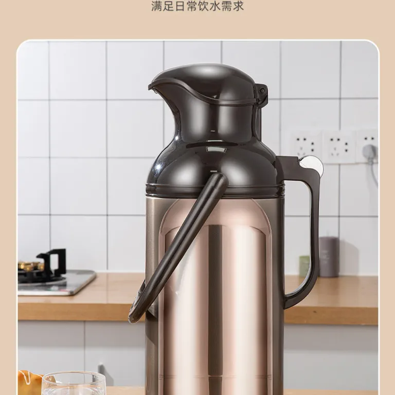 فلاسک آب گرم با مخزن شیشه‌ای، 3.2L/8 پوند ظرفیت بالا 2 لیتر/5 پوند، مخزن فلاسک خانگی