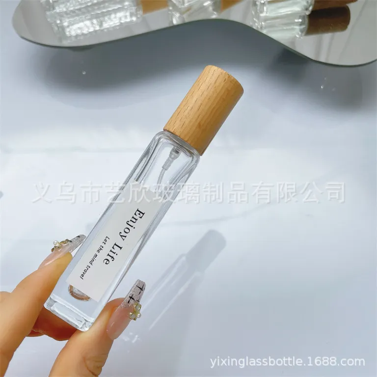 شیشه تقسیم عطر با درب چوبی خالی شیشهای 10ml لوکس مسافرتی قابل حمل 5ml شیشه اسپری نمونه شیشه عطر