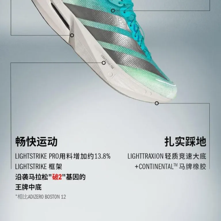 کفش دویدن مردانه adidas ADIZERO BOSTON 13 M تنفس‌پذیر، سبک و ساق کوتاه