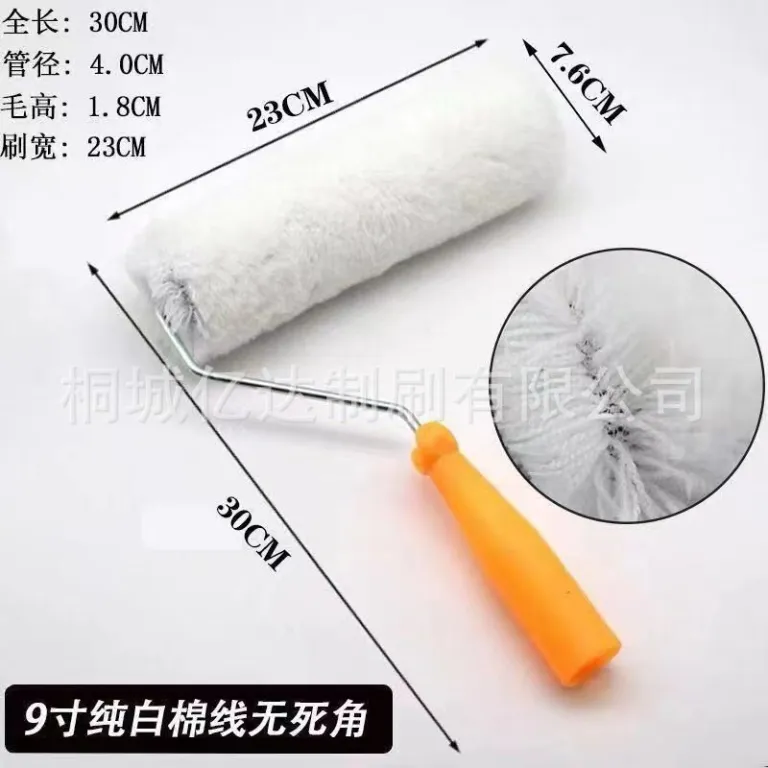 غلتک رنگ‌آمیزی پرزبلند نخی بدون نقطه کور 6 اینچ 8 اینچ 9 اینچ ابزار رنگ‌آمیزی رنگ روغنی و لاتکس