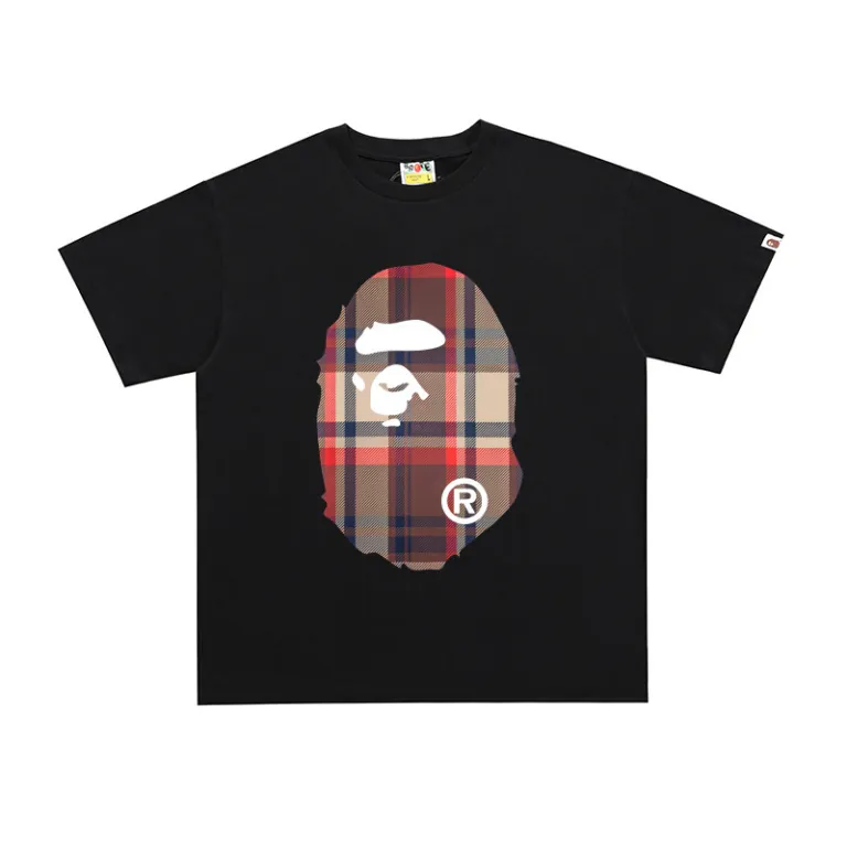 تی‌شرت BAPE تابستانی طرح سر میمون استتاری مردانه و زنانه استایل ژاپنی موجودی عمده