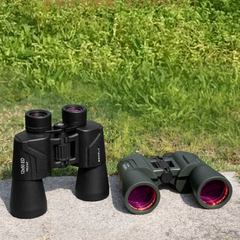 دوربین دوچشمی ED 12X50 با بزرگنمایی بالا و چشمی بزرگ، مناسب فضای باز، عمده و پخش زنده