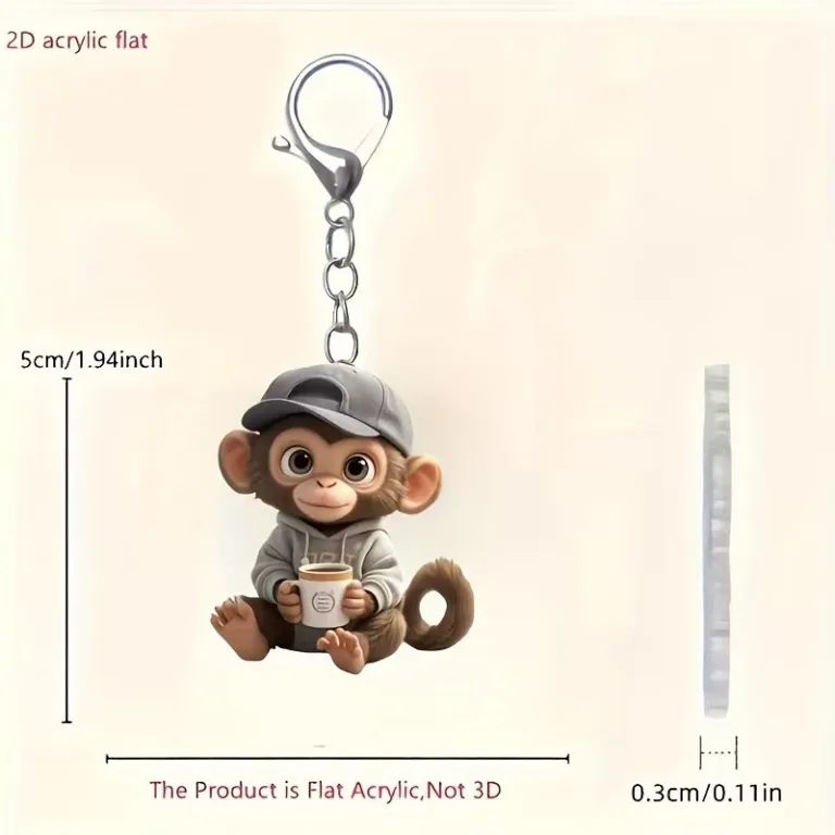 آویز اکریلیک تخت Protect Punch The Monkey طرح اورانگوتان قرمز، محصول جدید صادراتی 2D