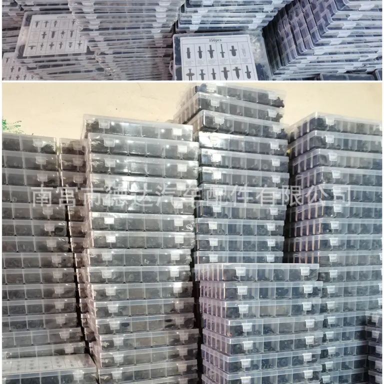 جعبه‌ای کراس بورد گیره خودرو 620pcs کیت اتصال دهنده ثابت خودرو، پرچ و گیره سپر و گلگیر