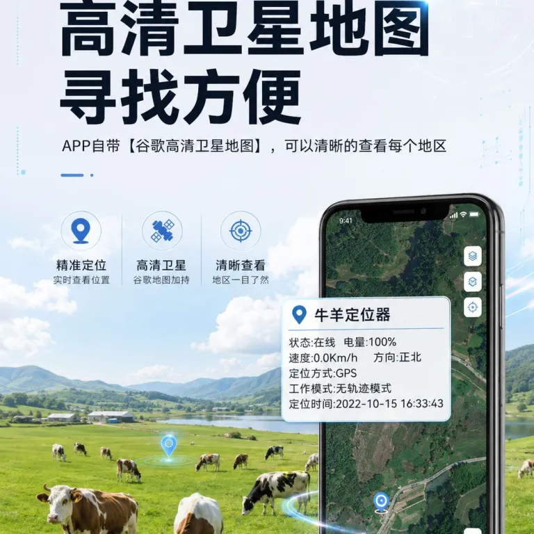 5G ردیاب خورشیدی گاو و گوسفند، ردیاب GPS گاو و گوسفند، ضدآب و ضدسرقت، ماهواره بیدو