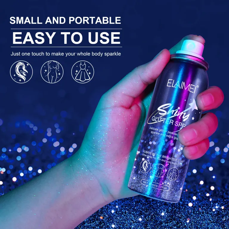 اسپری براق ELAIMEI 60ml برای مهمانی و درخشش سراسری بدن