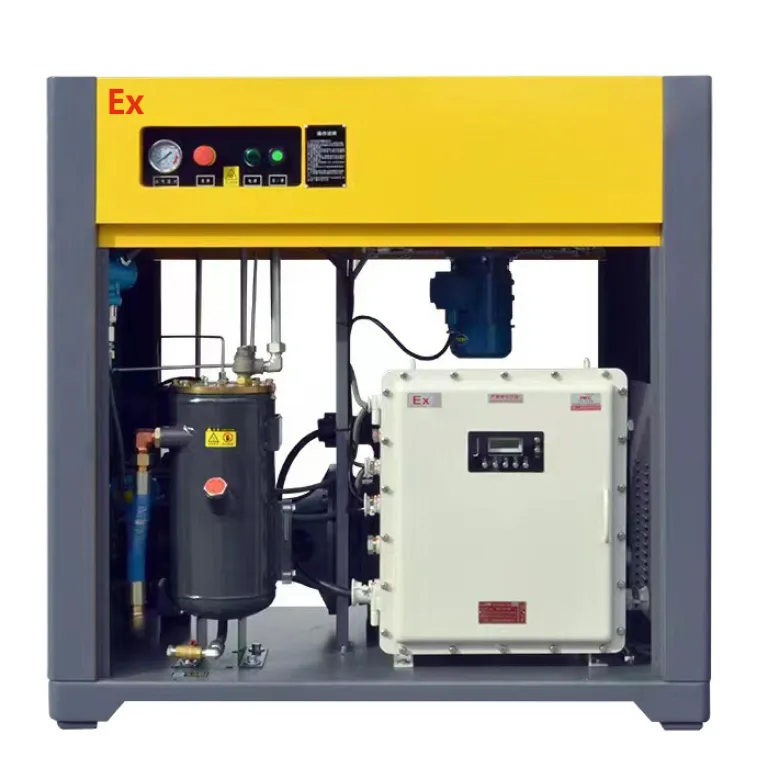 کمپرسور هوای پیچی ضد انفجار بیدی صنعتی 15KW فشار قوی ضد انفجار برای صنایع شیمیایی، معدن زغال سنگ و میدان نفتی