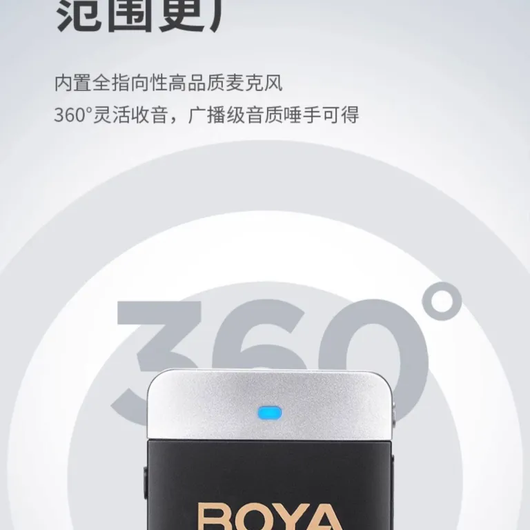 میکروفون بی‌سیم BOYA BY-M1V میکروفون دوربین و موبایل برای لایو و فروش آنلاین، دو کاناله استریو