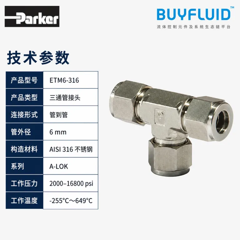 اتصالات سری PARKER ETM6 مدل ETM6-316 برای خطوط لوله صنعتی، اورجینال و آماده ارسال