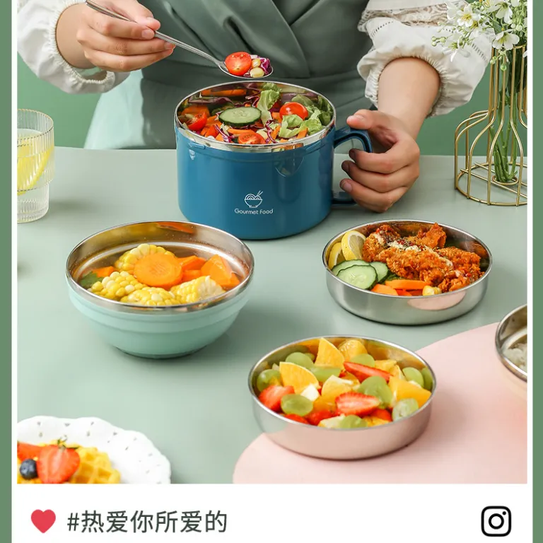 ظرف غذای استیل ضدزنگ 304 با ظرفیت بالا برای کودکان و دانش‌آموزان، مناسب ناهار مدرسه، سلف سرویس و فست‌فود