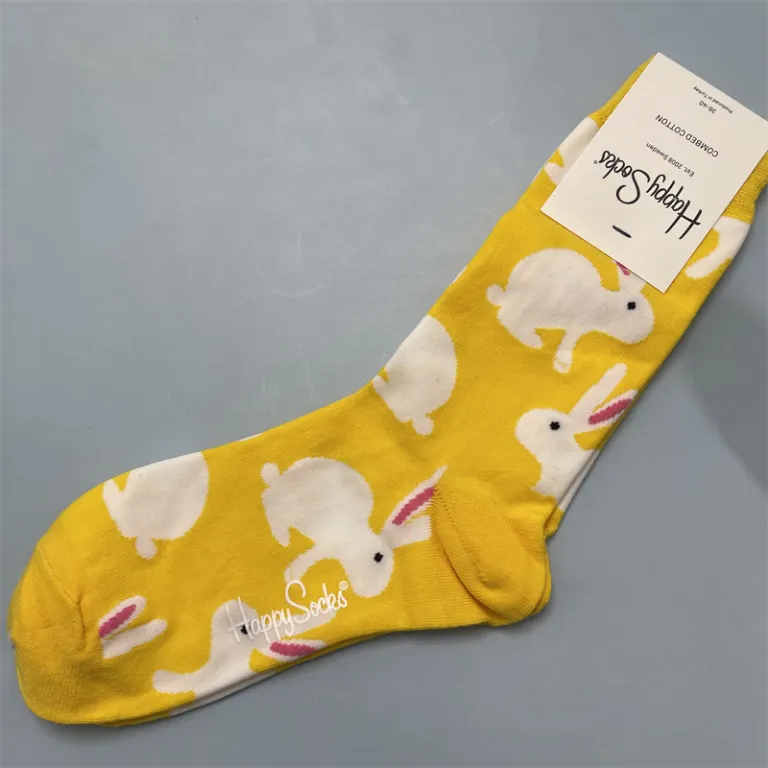 جوراب زنانه رنگارنگ HappySocks طرح کارتونی بامزه مدل اینستاگرامی نیمه‌ساقه بیرونی خیابانی