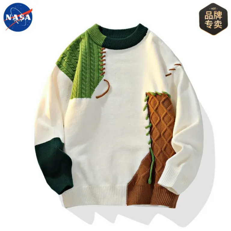 پلیور بافتنی گرم پاییزه و زمستانه برند NASA مردانه، باکیفیت، شیک و همهپسند، مناسب استفاده روزمره
