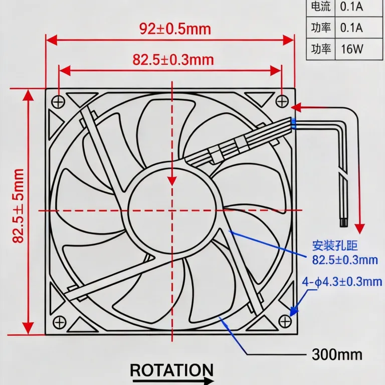 12038 فن خنک‌کننده صنعتی با بلبرینگ و سیم مسی 220v380V110v فن محوری DC برای لپ‌تاپ