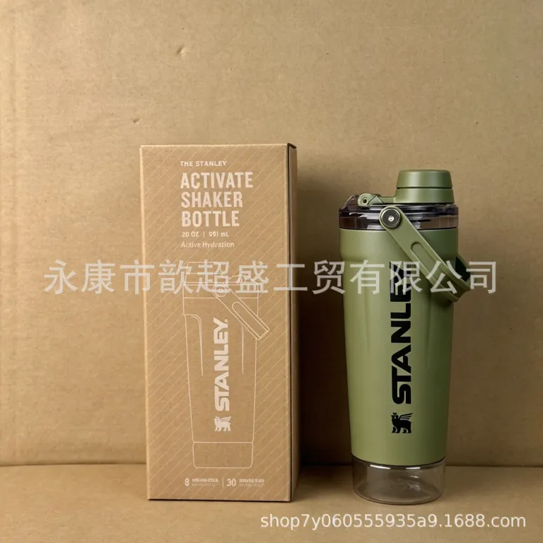 شیکر Stanley 304 فلاسک استیل ضدزنگ، ظرفیت بالا مناسب باشگاه، بطری ورزشی دسته‌دار آمریکایی